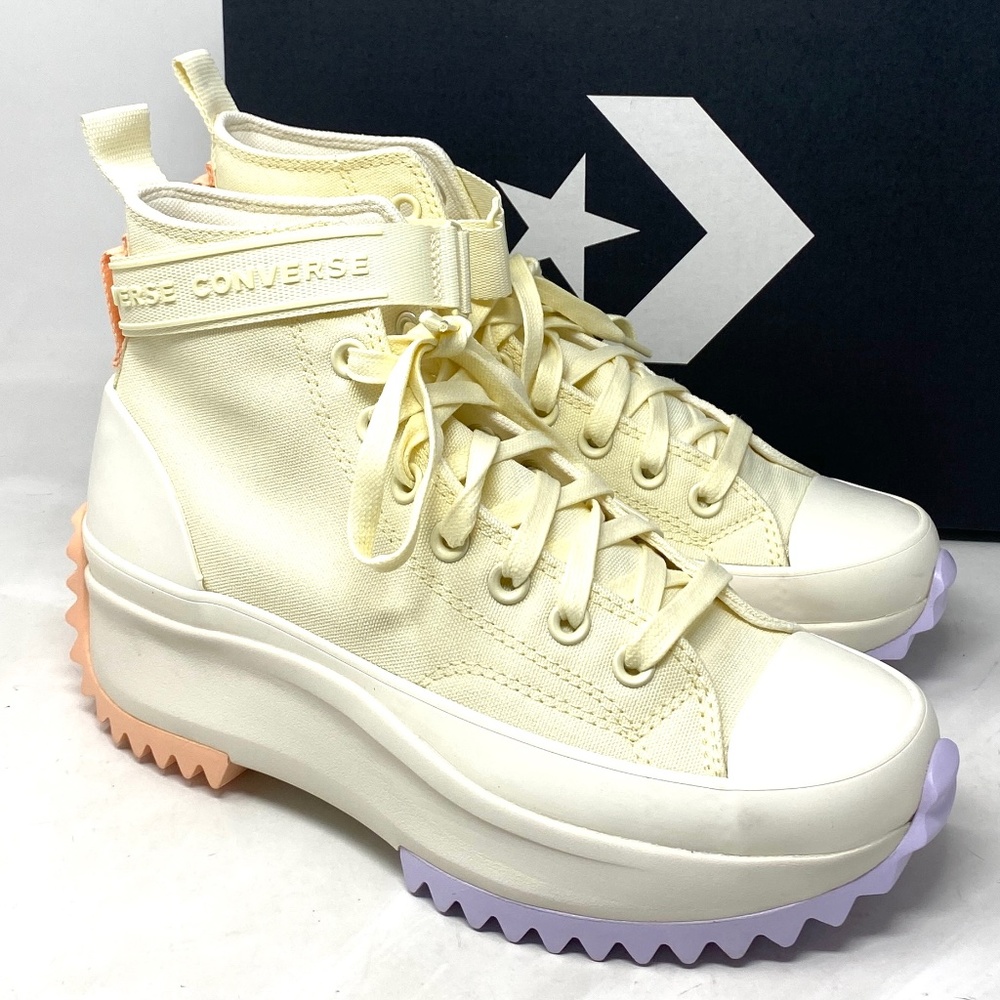 Converse Run Star Hike Platform Strap Shoes Women Size Canvas Soft Dune A05169C - Picture 2 of 10